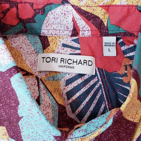 Tori Richard Uniforms Tropical Hawaiian Button Up SS Shirt Men's Large in VGUC - Picture 2 of 10